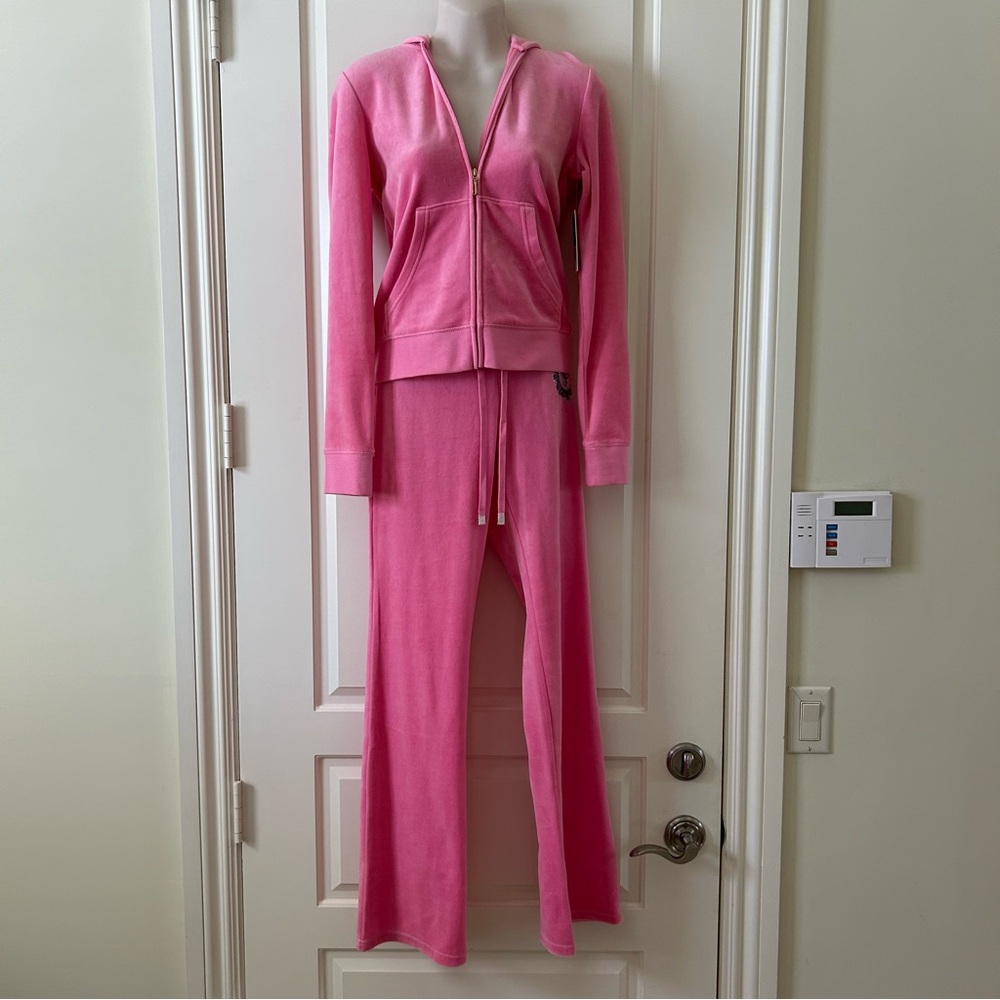 JUICY COUTURE Pink Bling Bedazzled Tracksuit Size S, NWT